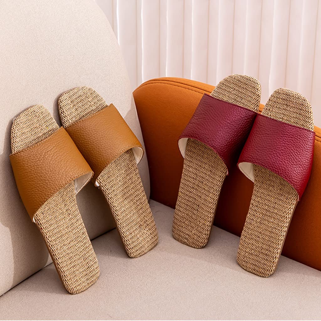 Pantofole Sandali A Punta Aperta,Estive Antiscivolo Pantofole Casa , Dita Aperte Al Coperto PU. Pantofole Sandali In Pelle Casual House Scarpe Da Letto Pantofole Da Camera Da Letto Regalo For Uomo