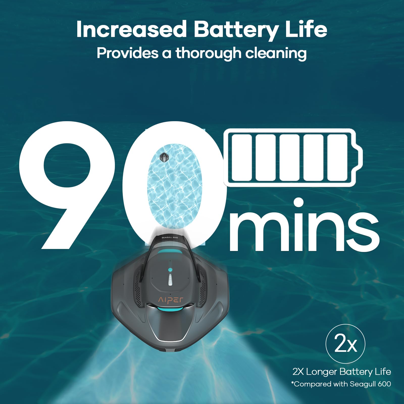 AIPER Seagull 800B Robot Piscina inalámbrico, Aspirador Piscina