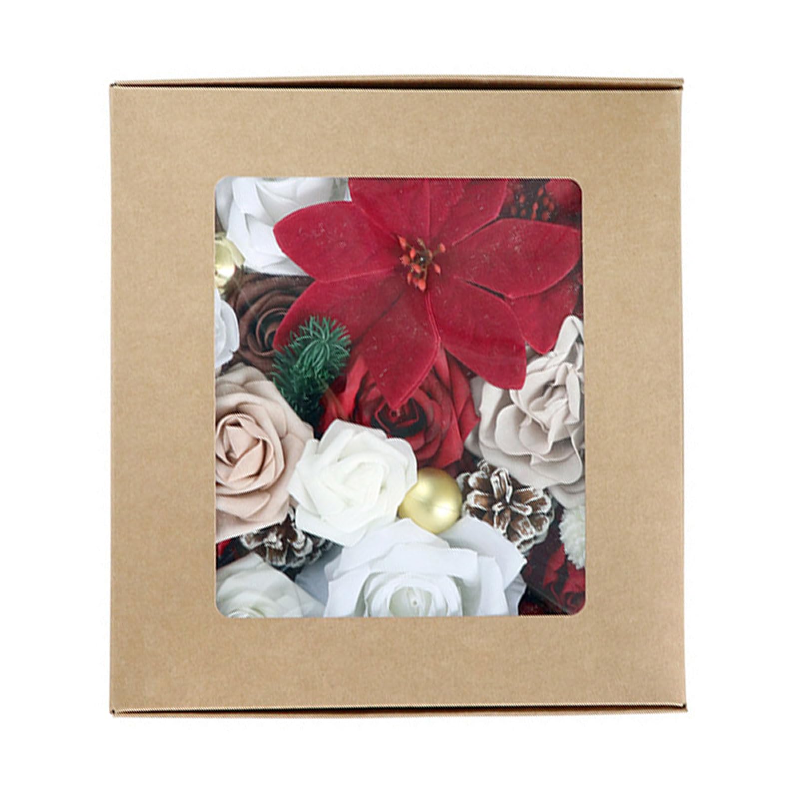 Elnwnnkc Silk Flowers Box Fake Flowers Leaves with Floral Arrangement for Wedding Bouquet and Parties Wedding Decorations