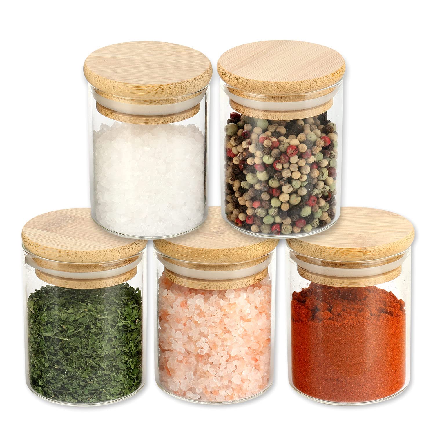 Barattoli Spezie In Vetro Stile Arte Vetraria - Set Contenitori Con Tappo A Vite 8x5.5cm - Foto 3