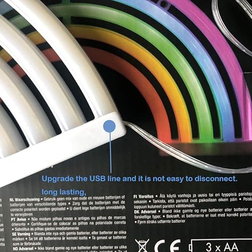 Miniatura 4 de QiaoFei Luz nocturna de arcoíris para regalo para niños, luces LED de neón arcoíris para decoración de pared, decoración de dormitorio, accesorios