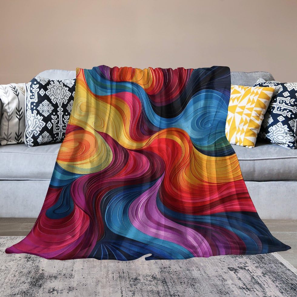 Couverture en micro-polaire douce plaid flanelle lit canapé salon toutes saisons 152x203cm