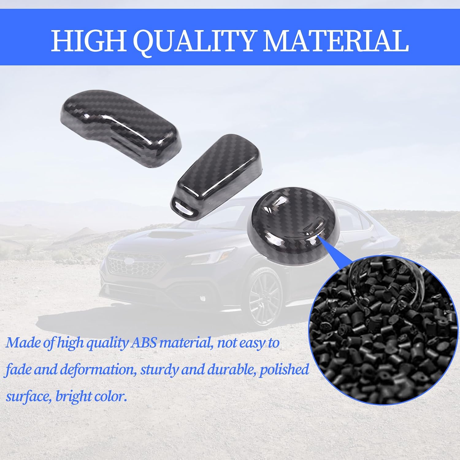 3PCS Seat Adjustment Button Cover Compatible with Subaru WRX 2022 2023 ABS Door Seat Adjustment Button Trim Accessories (Carbon Fiber Pattern)