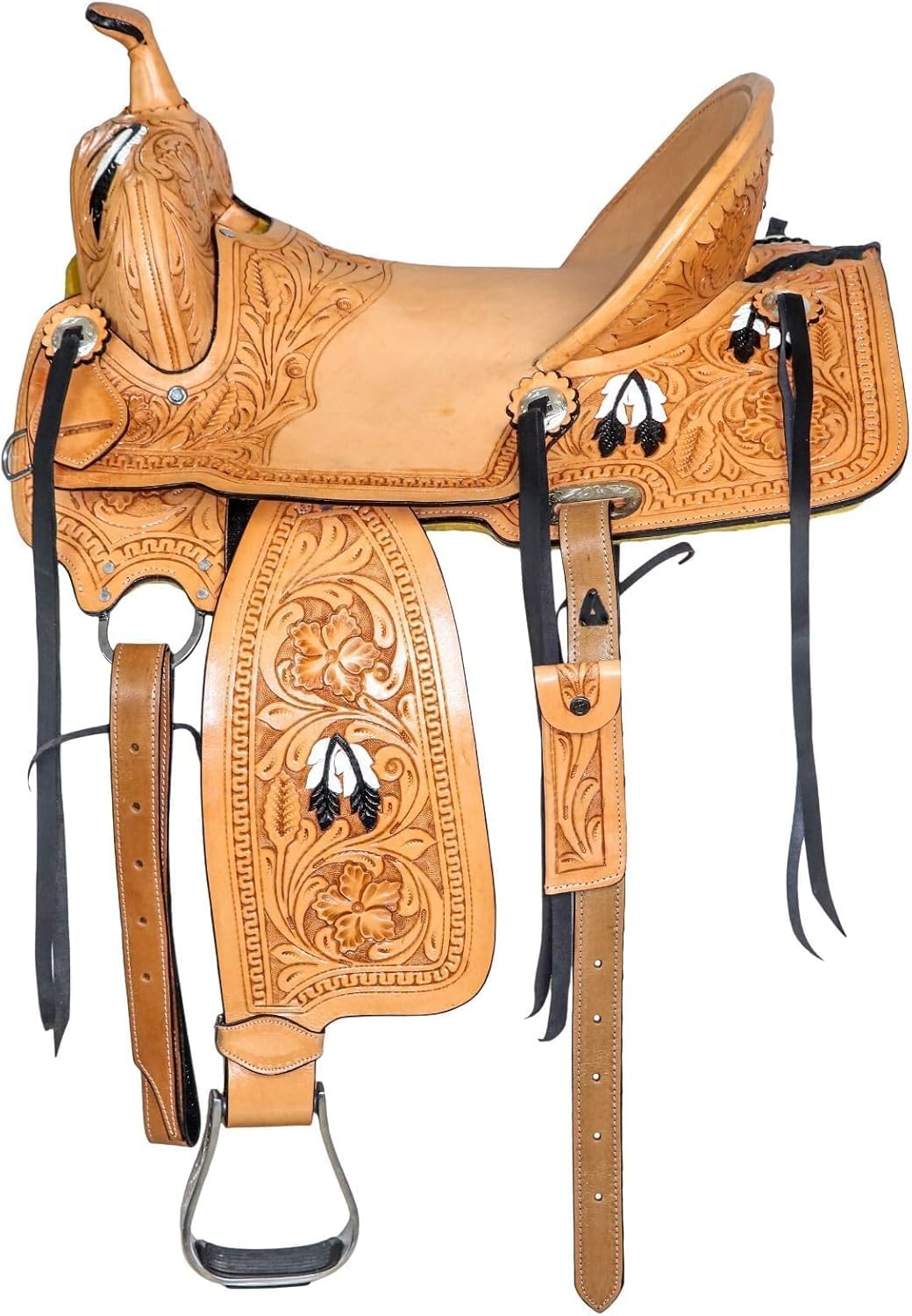American Western Horse Saddle – Hand Tooled Leather Flex Tree Trail & Barrel Racing Saddle | Durable Equestrian Tack for Adult & Youth Manufacturing from India