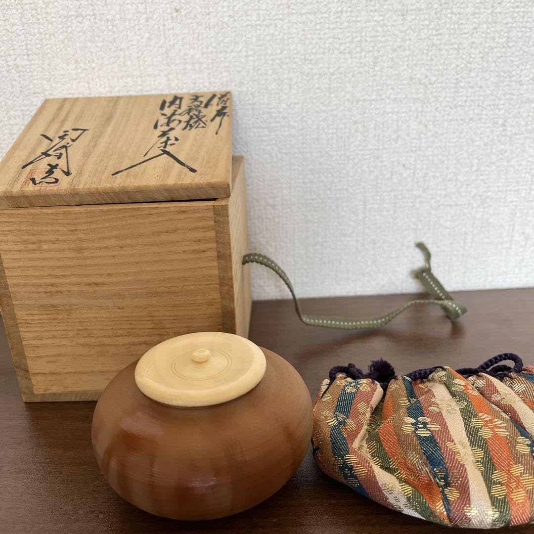 Amazon.co.jp: 茶入 備前 緋襷焼 茶入 木村陶峰 茶道具 茶道 木