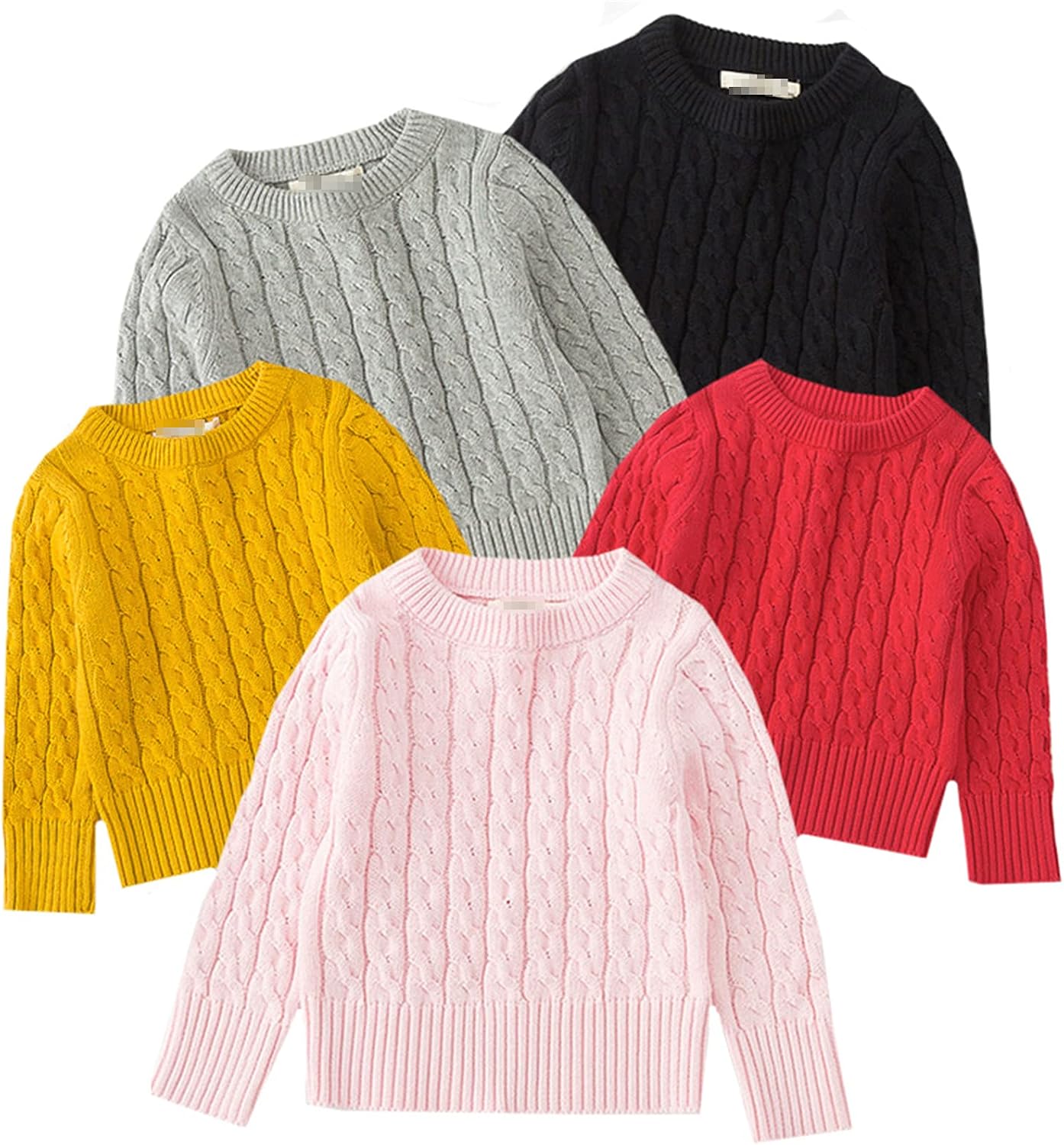 Yiqinyuan Baby Girls Pullover Sweaters Soft Cotton Boys Knitted Pullover Candy Color Kids Ribbed Sweater Children's Clothing