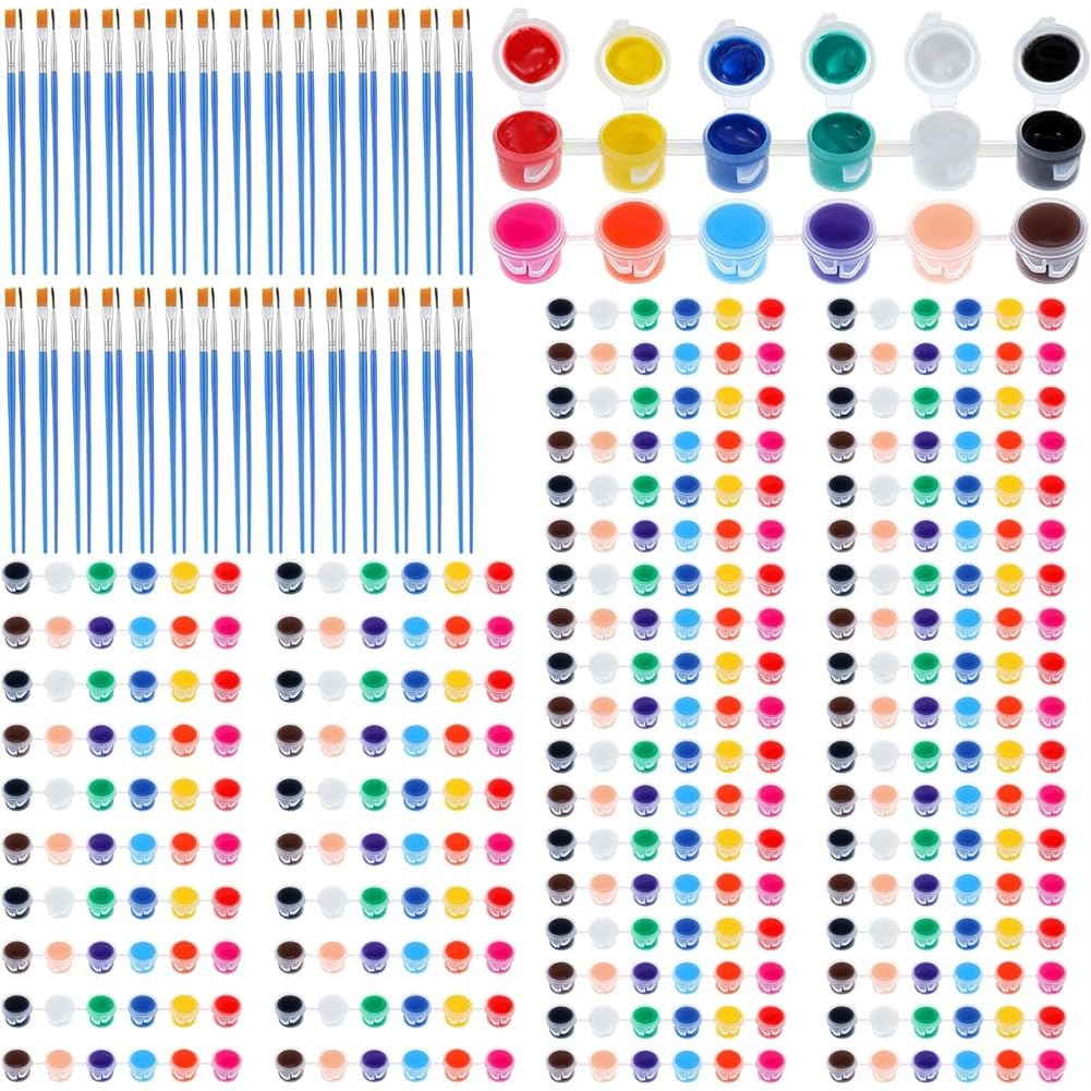 Juego de Pintura Acrílica (30 Piezas), 12 Colores para Kit de Pintura en Casa, Incluye 420 Tiras de Almacenamiento para Niños