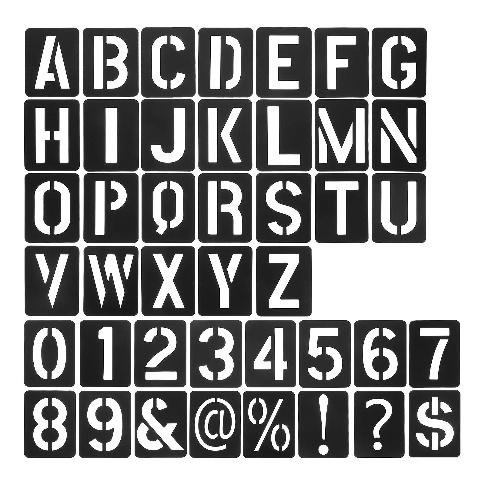 Plantillas huecas de letras duraderas de plástico flexible para estarcido variado en muebles