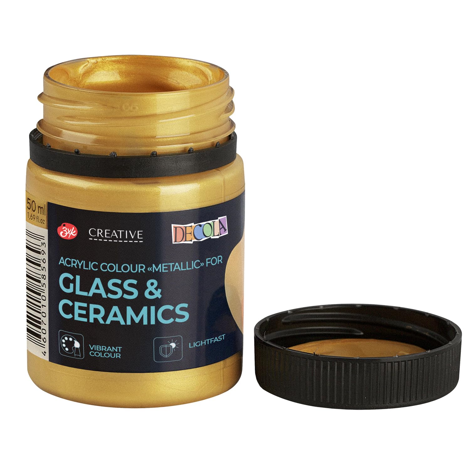 Decola Gold Porcelain Colour 50ml Permanent for Glass and Ceramics - High Opacity on Dark Surfaces - Produced by Nevskaya Palitra - Image 2