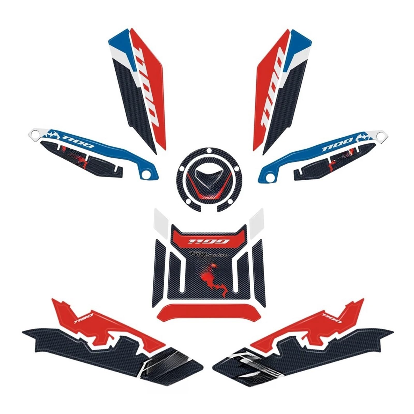 Sbdjgdsls Complete Kit -A For Crf 1100L For Africa Twin 2024 Crf1100l For Africa Twin Accessories Motorcycle 3D Epoxy Resin Sticker Protection Fuel Tank Fuel Tanks Pads