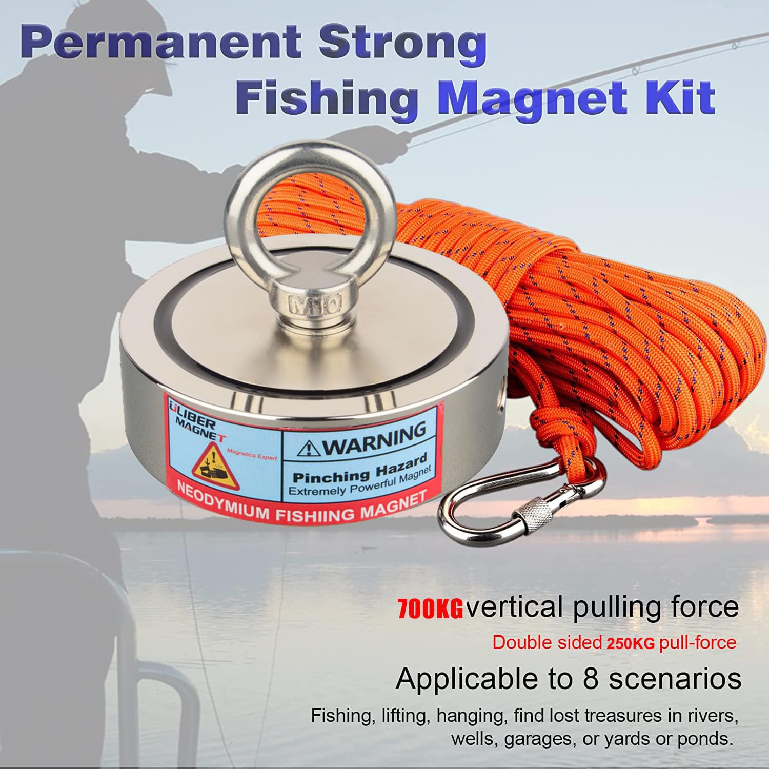 ULIBERMAGNET Aimants de pêche double face super puissants