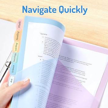 Forvencer 24 Count Binder Dividers with 2 Pocket, 8 tab Dividers for Binder