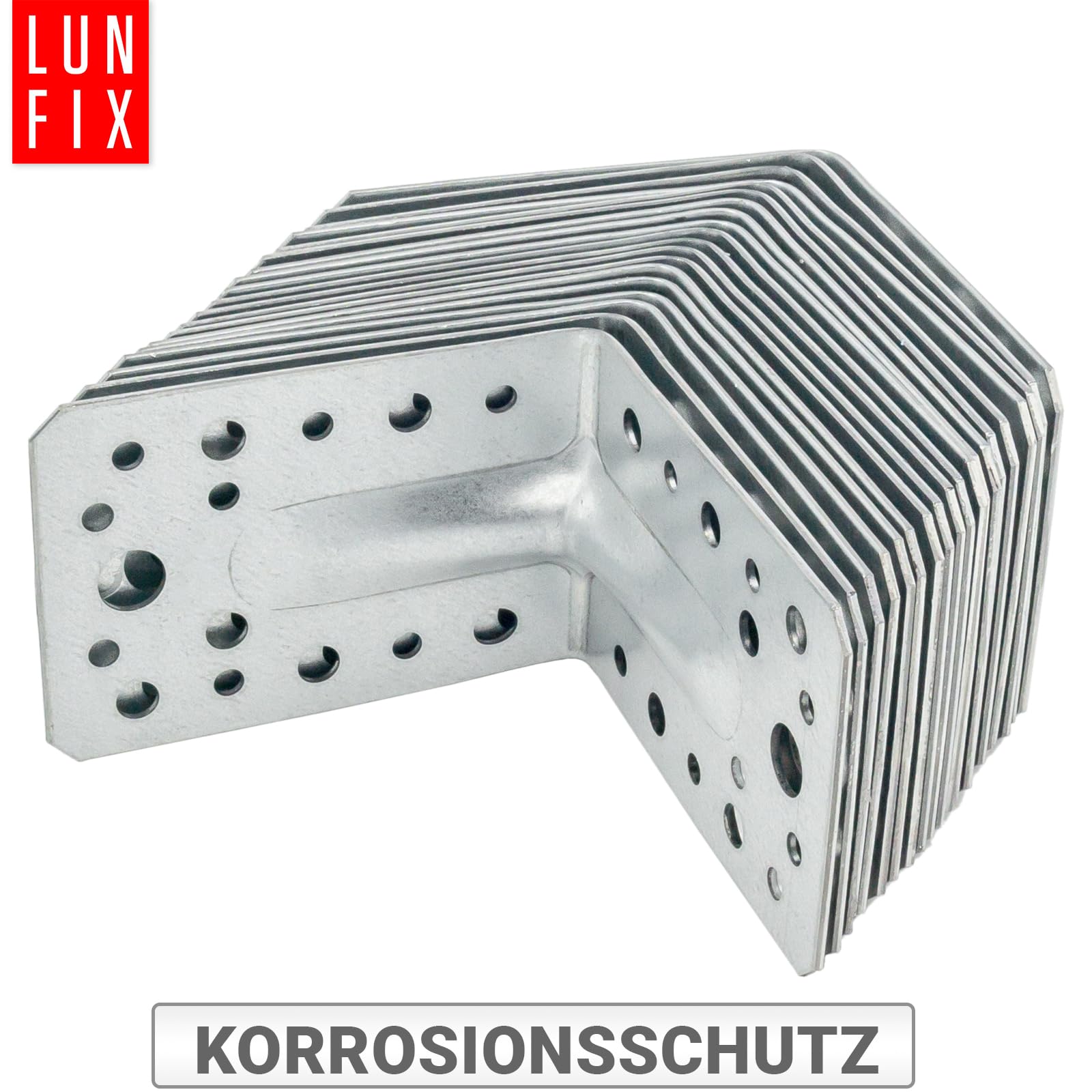 Lot De 20 Connecteurs D’angle Métal Gedotec – Équerre Nervurée Zinguée, 50-105mm