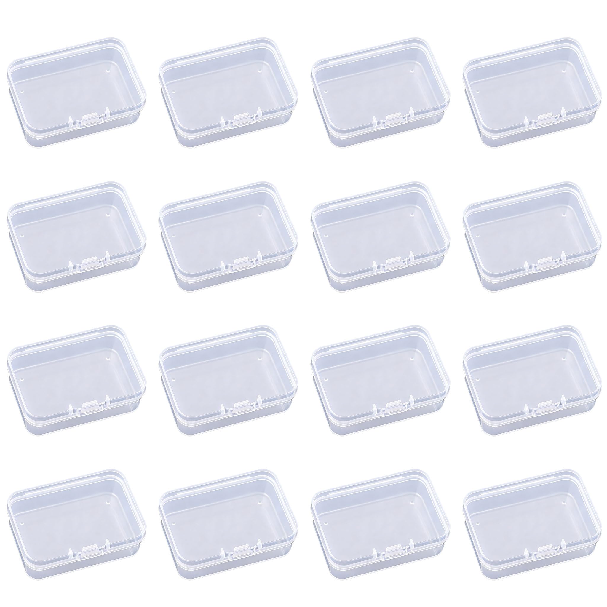 Nybrax 16PCS Plastic Containers with Lids Plastic Drawers Storage Drawers Square Empty Clear Plastics Storage Containers Box Case with Lids for Small Items and Other Craft Projects(6.5x4.6cm) — image 1