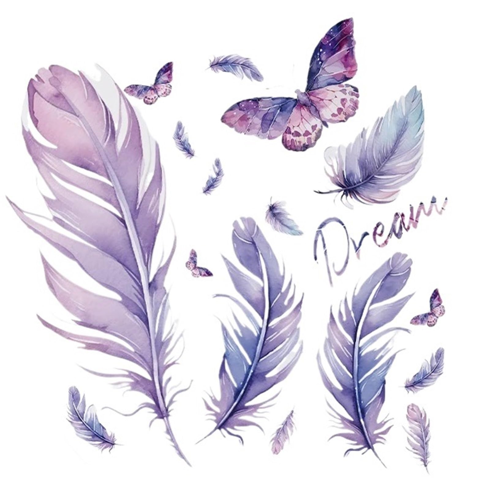 Dream Pursuer PVC Removable Wall Stickers - Feathered Butterfly Wall Decals
