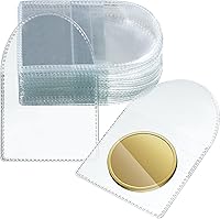 Vista 1 de Mimorou 100 fundas de plástico transparente para monedas, de un solo bolsillo, de 2 x 2 pulgadas, fundas de plástico transparente para cortar