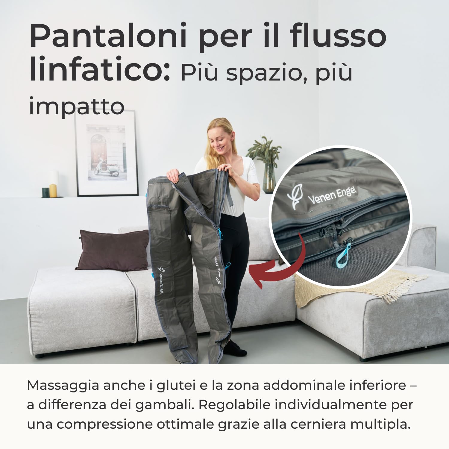 Venen Engel 6 Premium Recovery Boots 6 Programmi di Massaggio – Dispositivo per Disturbi Venosi e Linfatici – Trattamento della Cellulite – Complemento al Drenaggio Linfatico
