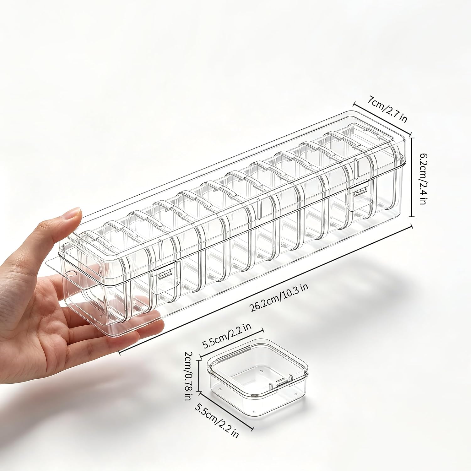 Bead Organizer Box, 13 Pcs Compartments Clear Plastic Storage Containers Set for Bracelet Making DIY, Jewelry, Small Parts