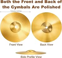 Vista 2 de Foraineam 2 piezas de platillo de 8 pulgadas Splash Drums Clásicos Platillos Platillos Instrumento de Percusión Golden Practice Drum Platillo