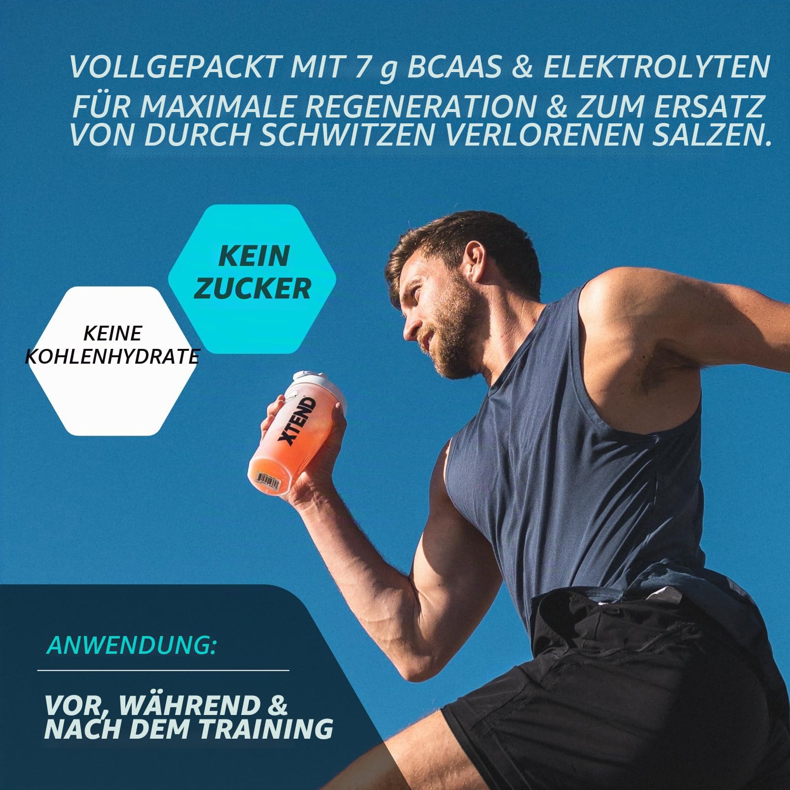 XTEND Original - BCAA-Pulver - Icy Blue Raspberry (Himbeere) | Ergänzungsmittel mit verzweigtkettigen Aminosäuren | 7 g BCAA + Elektrolyte für Regeneration & Hydration | 90 Portionen