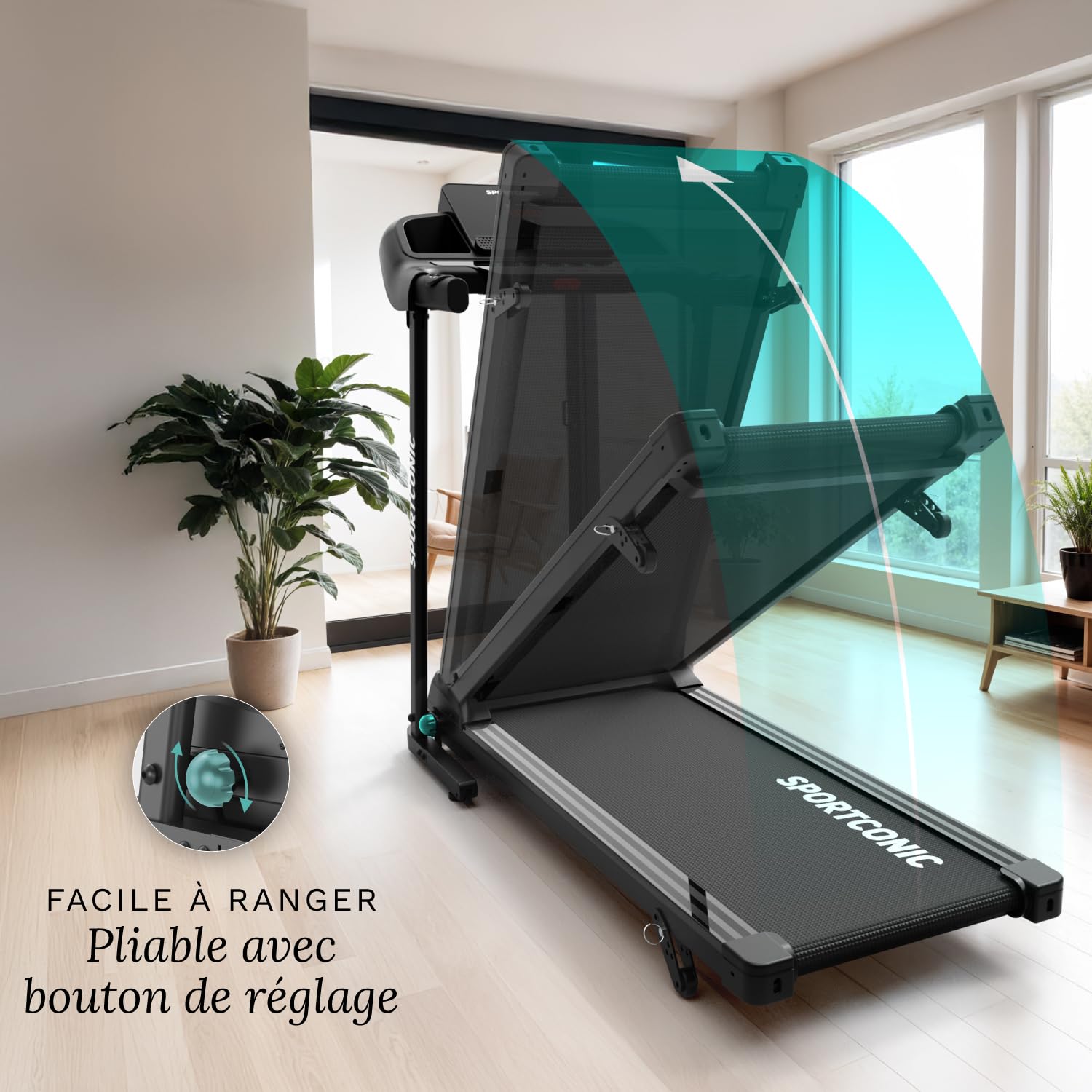 Tapis de Marche Pliable Inclinable – Tapis de Course Silencieux avec Télécommande – Walking Pad Compact pour Sport à la Maison & Bureau