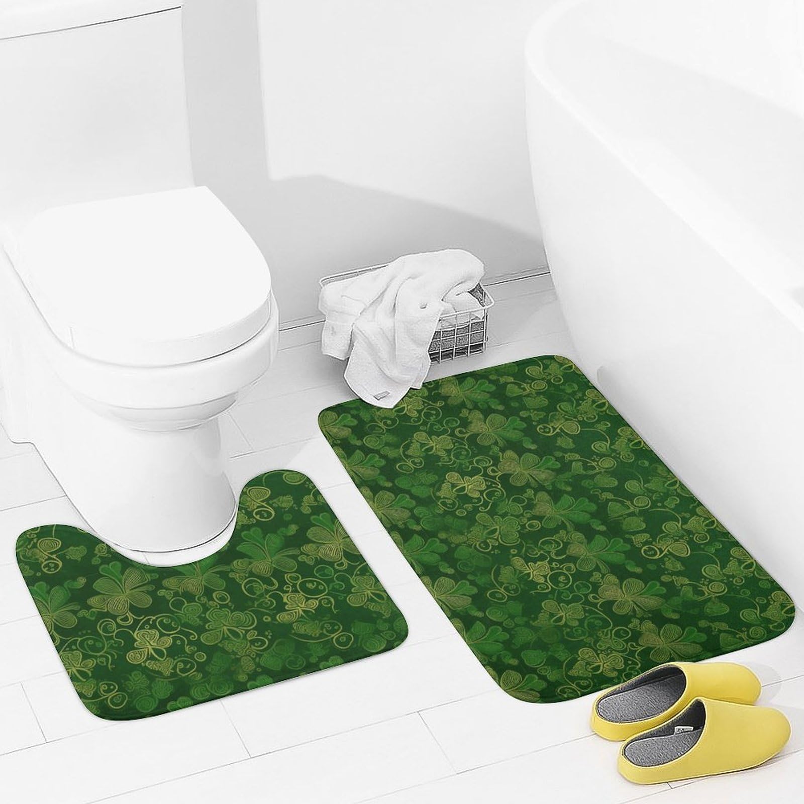 Tapis de bain absorbant et antidérapant lot de 2 Saint-Patrick