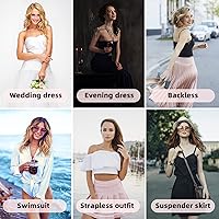 Vista 5 de HARMARK Adhesive Bra Push Up for Women 2 Pair with Nipple Covers, Sticky Invisible Silicone Backless Strapless Bra Reusable