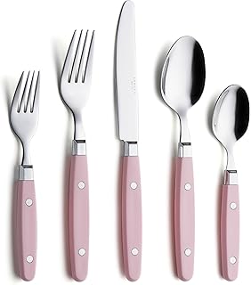 ANNOVA Silverware Set, Retro/Rivet Colorful Stainless Steel Tableware Ki...