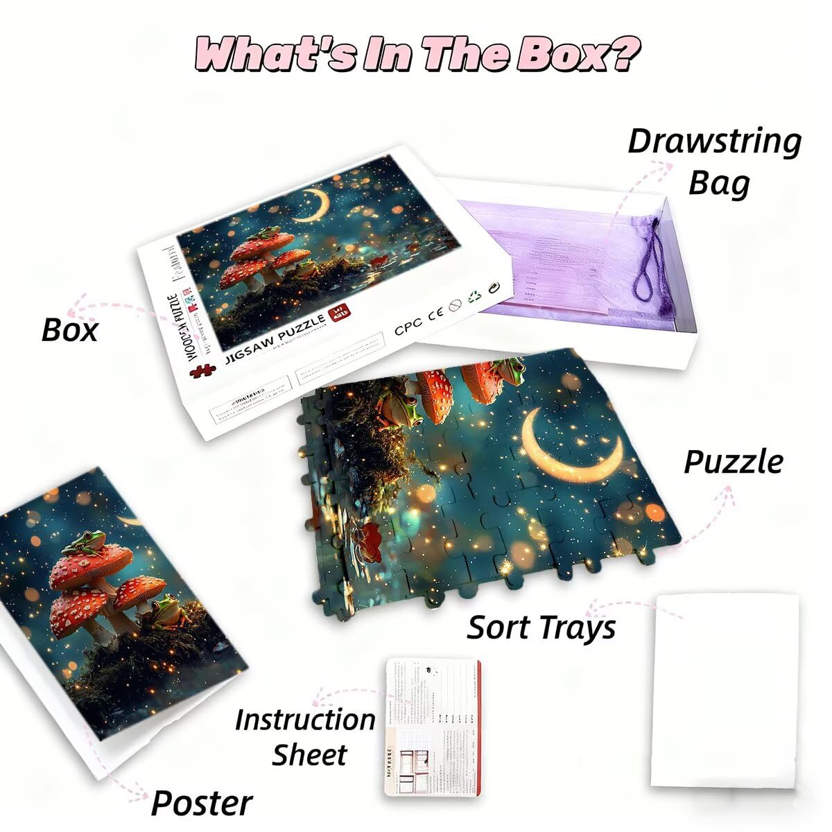Puzzle 5000 sztuk Fantasy Puzzle Grzyb Wymiary 156 x 105 cm Puzzle dla Dorosłych Kreatywna Rozrywka Zabawna Klasyczna Puzzle Zabawki Edukacyjne Oryginalne Prezenty Dla Kobiet H-78
