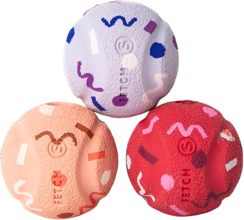 Chuckit! Birthday Fetch Medley Dog Balls, Small (2"), Pack of 3 – Bouncy Birthday‑Scented Rubber Fetch Balls for Dogs Up to 20 lb – Durable Small Dog Toys for Active Play