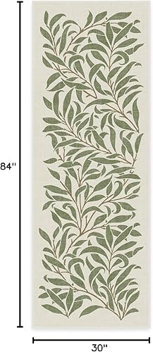 Vista 114 de RUGGABLE x Morris & Co Tapete prémium de pasillo lavable, para pasillo, cocina, entrada, sala de estar, dormitorio u oficina, con base Madreselva