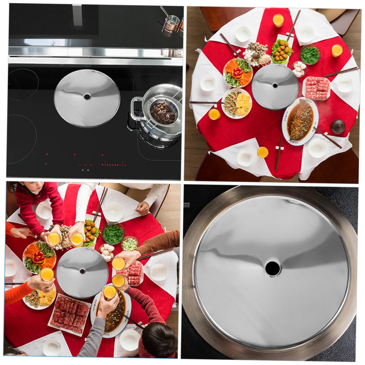 Anillo de Acero Inoxidable Engrosado para Cocina de Inducción Difusor de Calor para Cocina de Gas Tapa de Placa de Inducción de Adaptador