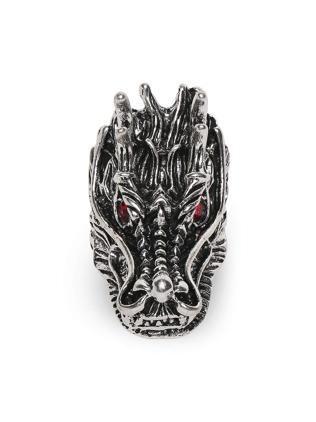 Jewellery Silver Stainless Steel Vintage Gothic Dragon Head Biker Fashion Ring For Men & Boys (RFQ17_Z3)- For Men & Boys Stylish Latest-image-30