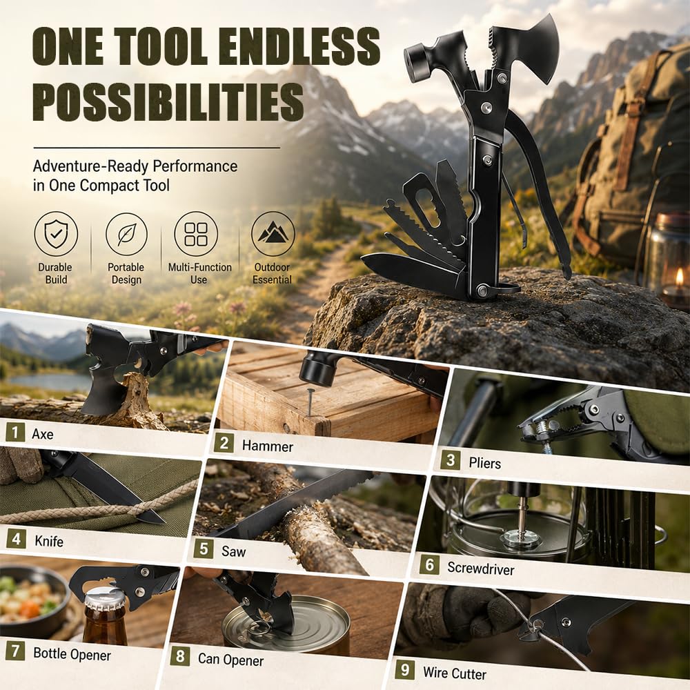 Kit de supervivencia de emergencia al aire libre con kit de primeros auxilios, 66 unidades de equipo de supervivencia al aire libre con multiherramienta, pala plegable, manta de rescate, kit de