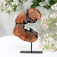 WELLAND Rustic Date Tree Wood Sculpture - Handcrafted Tabletop Decor for Home Office Mantel Shelf