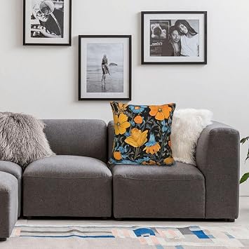 (Hippie Pattern) Print Throw Pillow Covers 18x18 in for Couch Sofa Chair Fall Velvet Decorative Pillow Covers Pillowcase for Living Room Patio Sunrooms Farmhouse Car