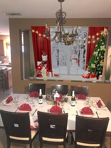 Miniatura 3 de Fondo de fotografía de Navidad, ventana de piso de invierno, fondo de árbol de Navidad, regalos de Año Nuevo, decoración de fiesta de Año Nuevo,