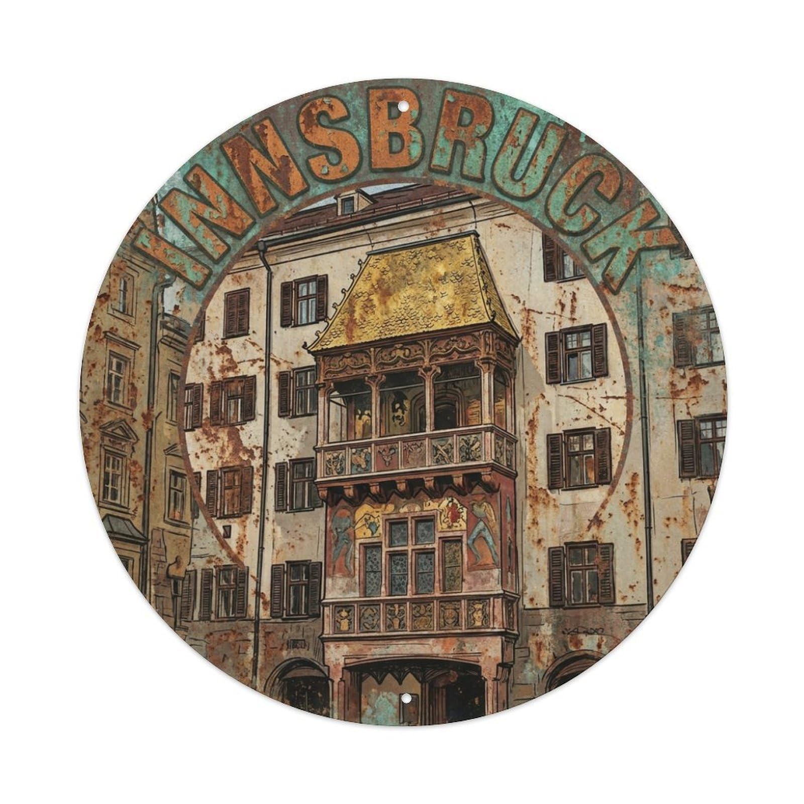 Galvaxio Style Austria Retro Travel Innsbruck Metal Tin Sign