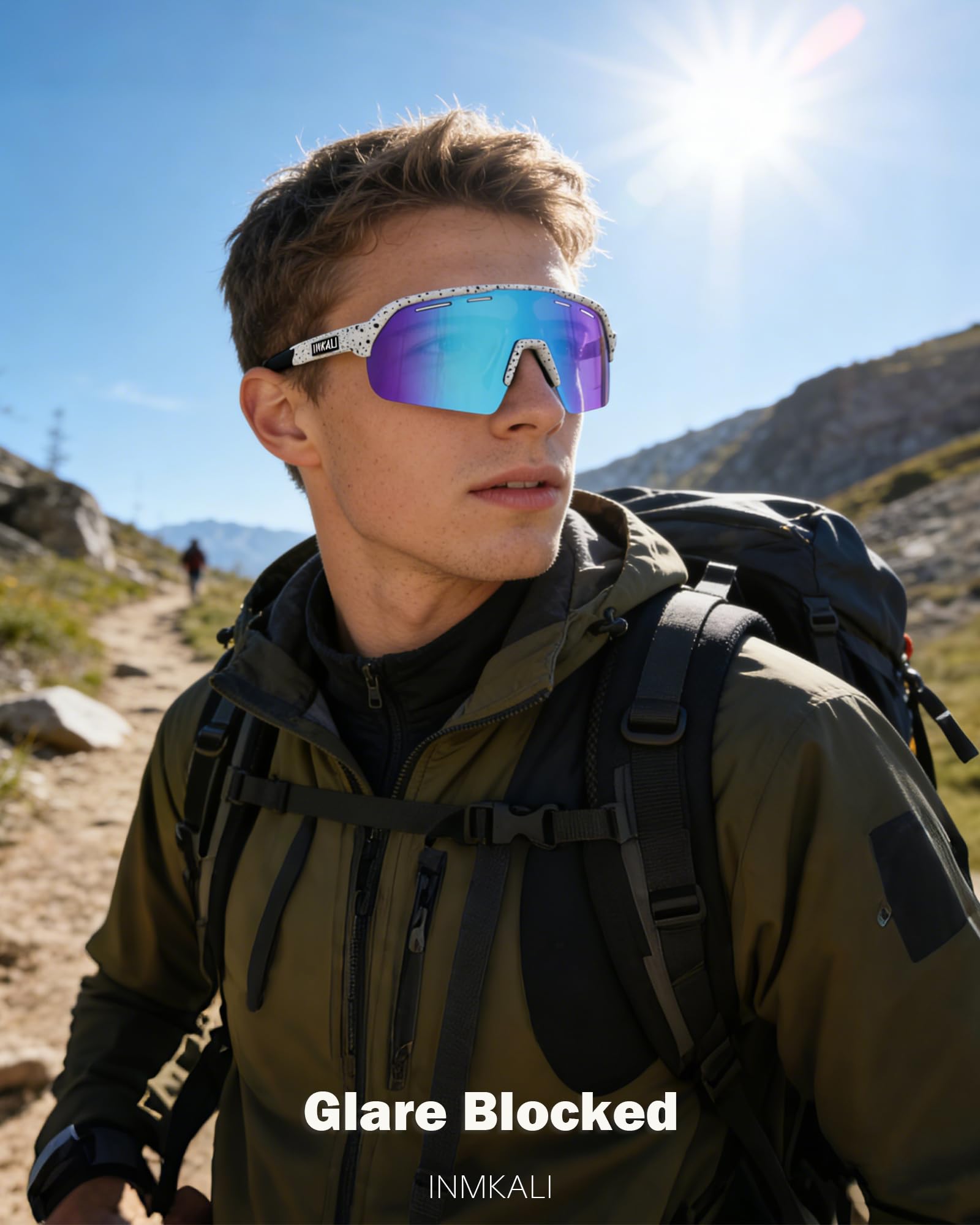 Occhiali da sole sportivi per uomo e donna, per pesca, guida, ciclismo, corsa, baseball, golf, UV400