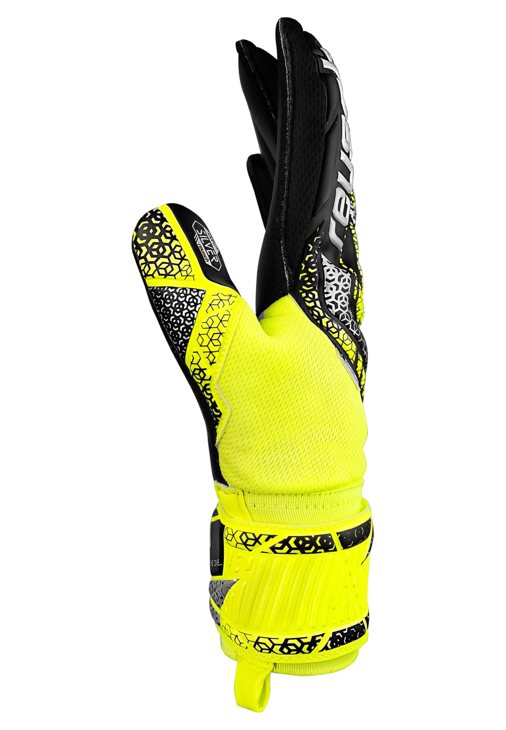 Reusch Torwarthandschuhe Unisex Erwachsene | starker Grip, sicherer Halt, Komfort & Kontrolle | atmungsaktiv & robust | für Training & Spiel | Rasen & Kunstrasen | Größe 7-11 | Attrakt Silver