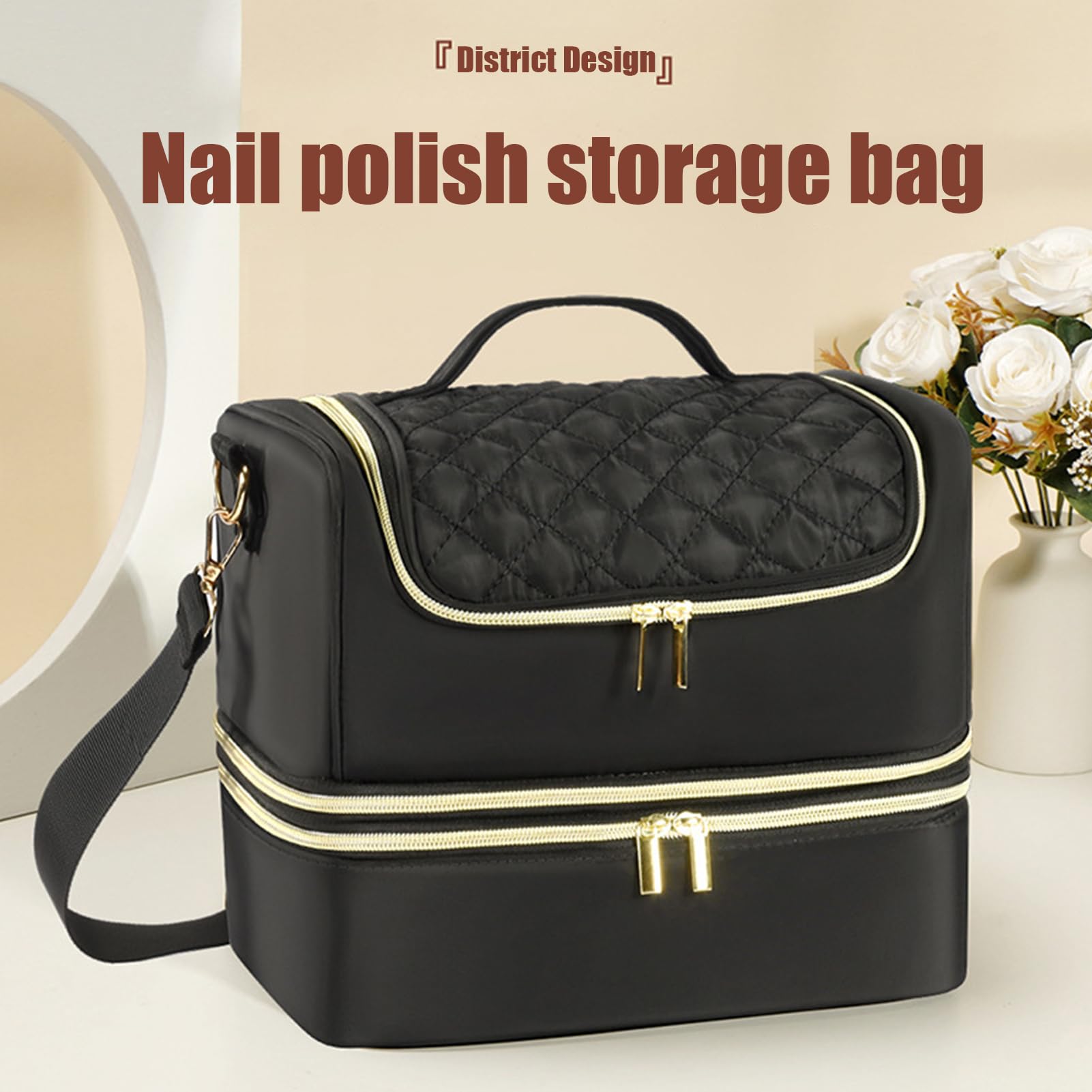 Estuche de transporte para esmalte de uñas, Estuche organizador de esmalte de uñas,Bolsa de almacenamiento para suministros de uñas - Estuche portátil de viaje para tecnología de uñas, para lámpara de
