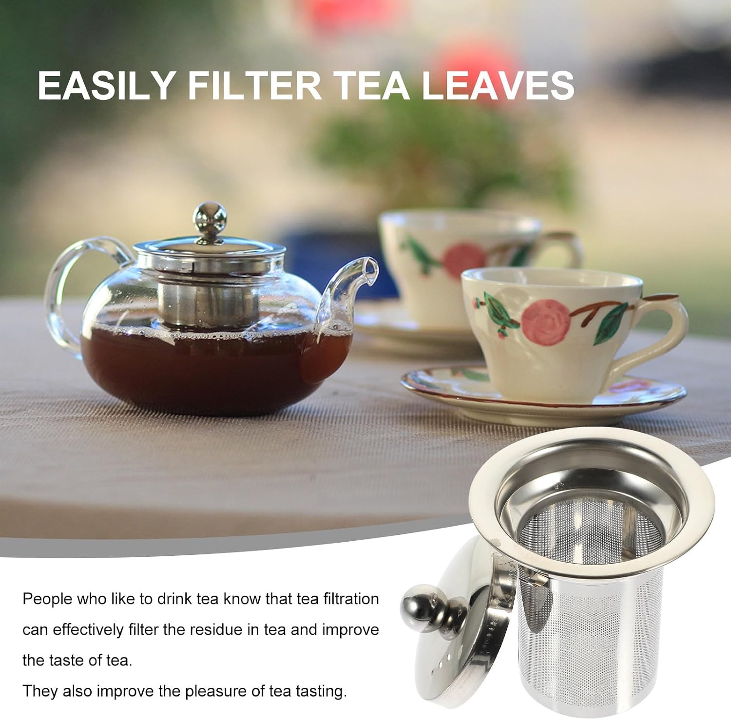Stainless Steel Tea Infuser Replacement Strainer with Lid