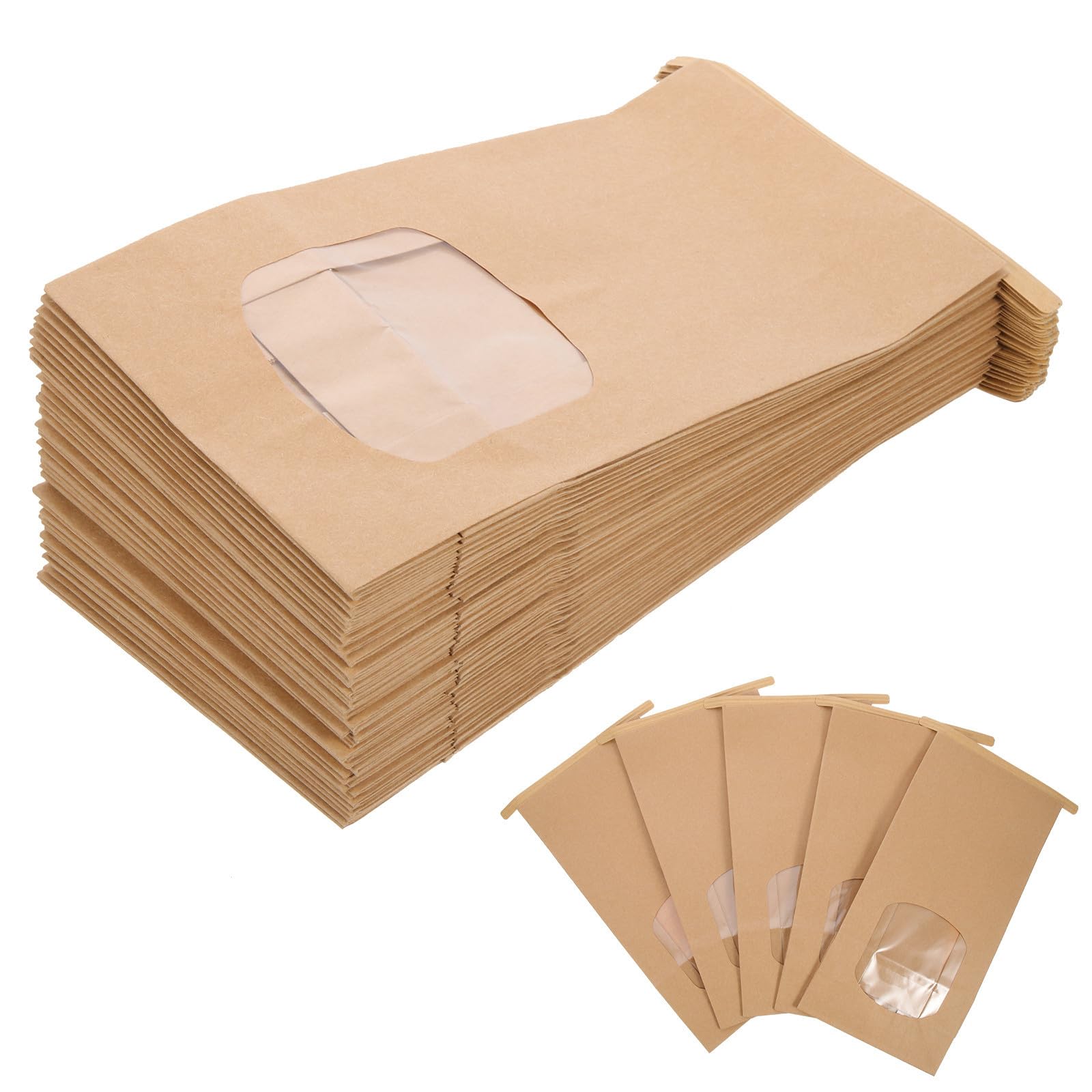 VANZACK Paquet D'emballage en Papier Kraft 8oz, 100pcs, Résistants la Graisse et Conservant la Fraîcheur pour Biscuits et Snacks pour Fêtes et Présents