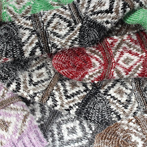 Image of BambooMN Women's Thick Vintage Pattern Cabin Crew Socks