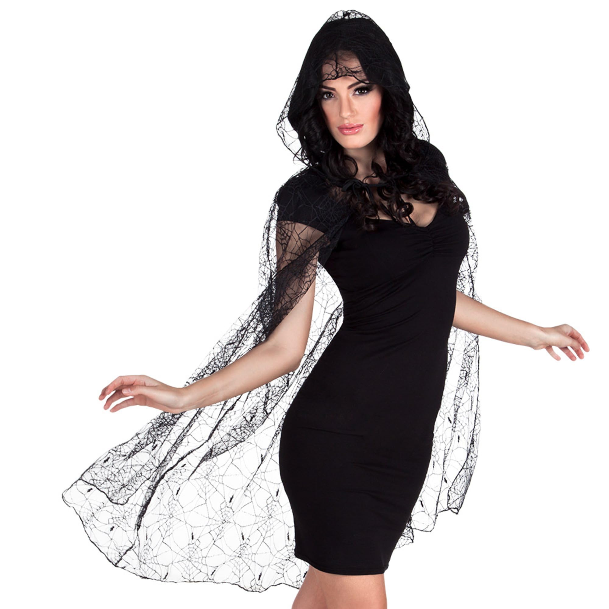 Boland 71000 Cape en Toile d'araignée, Longueur Environ 150 cm, Accessoire pour Costume de Carnaval, Costume d'araignée pour Hal