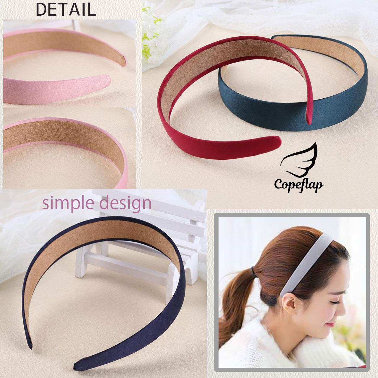 Amazon.co.jp: Copeflap カチューシャ レディース シンプル 幅広 ヘア