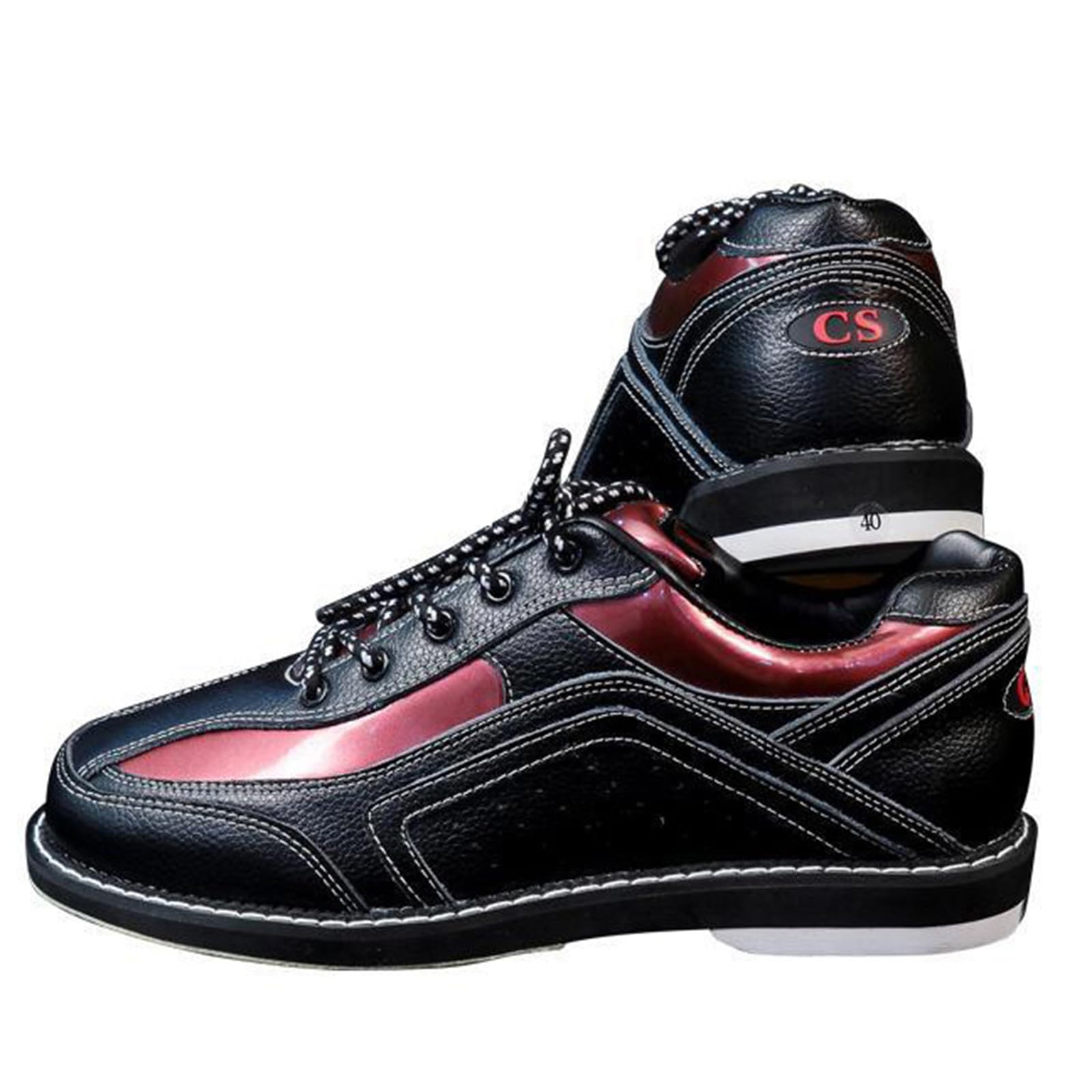 Bowlingschuheleder,Rasen Bowlingschuhe,Unisex Bowling Schuhe,Erwachsene Bowlingschuhe,Anti-Rutsch,Buffer Atmungsaktiv,Mit Wechselsohle,Leichtgewicht,FüR Damen Herren Jugendliche