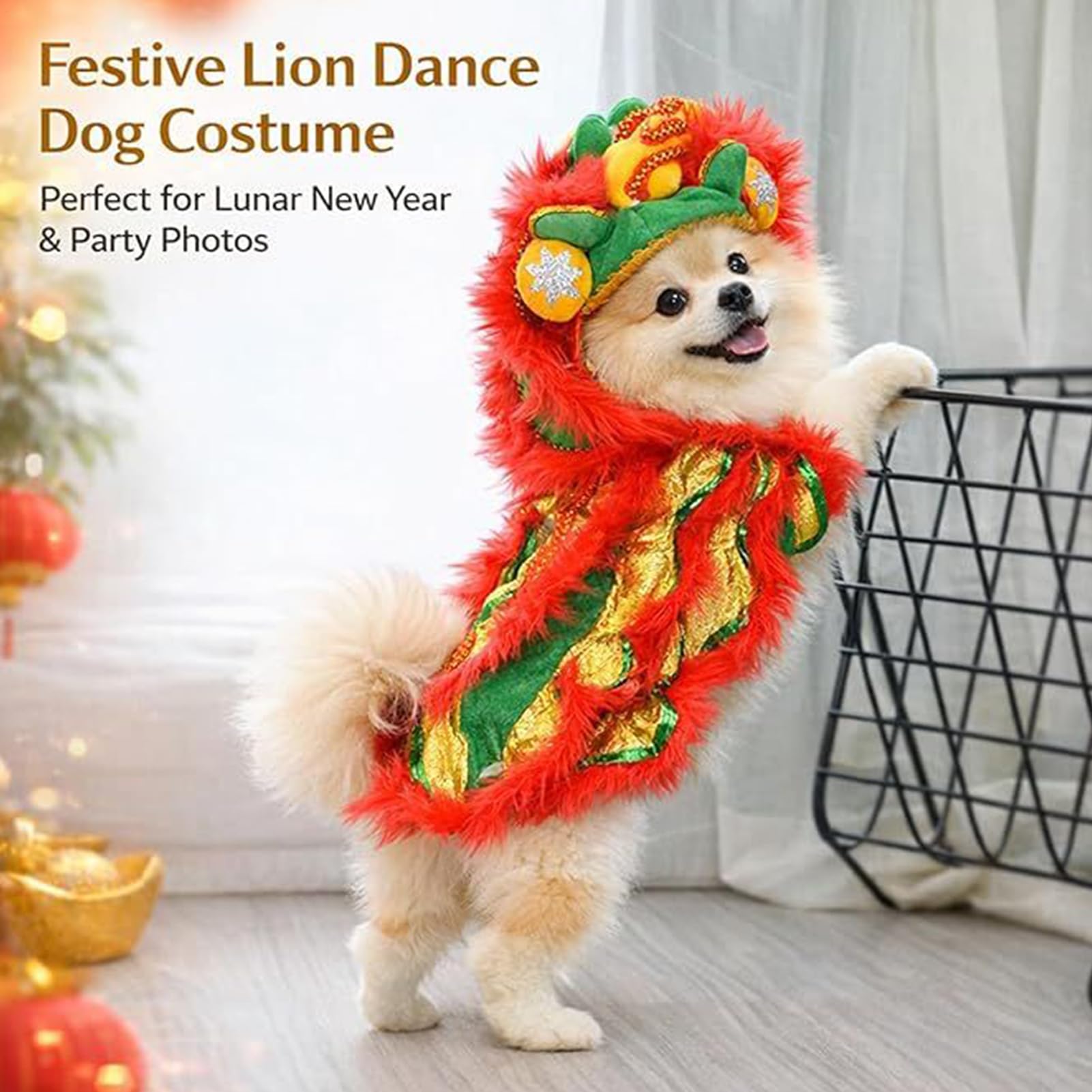 Mond-Neujahrs-Hundekostüm, Kätzchen-Cosplay-Outfits, Urlaubs-Hundekleidung, für , Themenpartys, Fotografen, Feiern, Parade, Familienfeiern, soziale Veranstaltungen, Park, Rasen