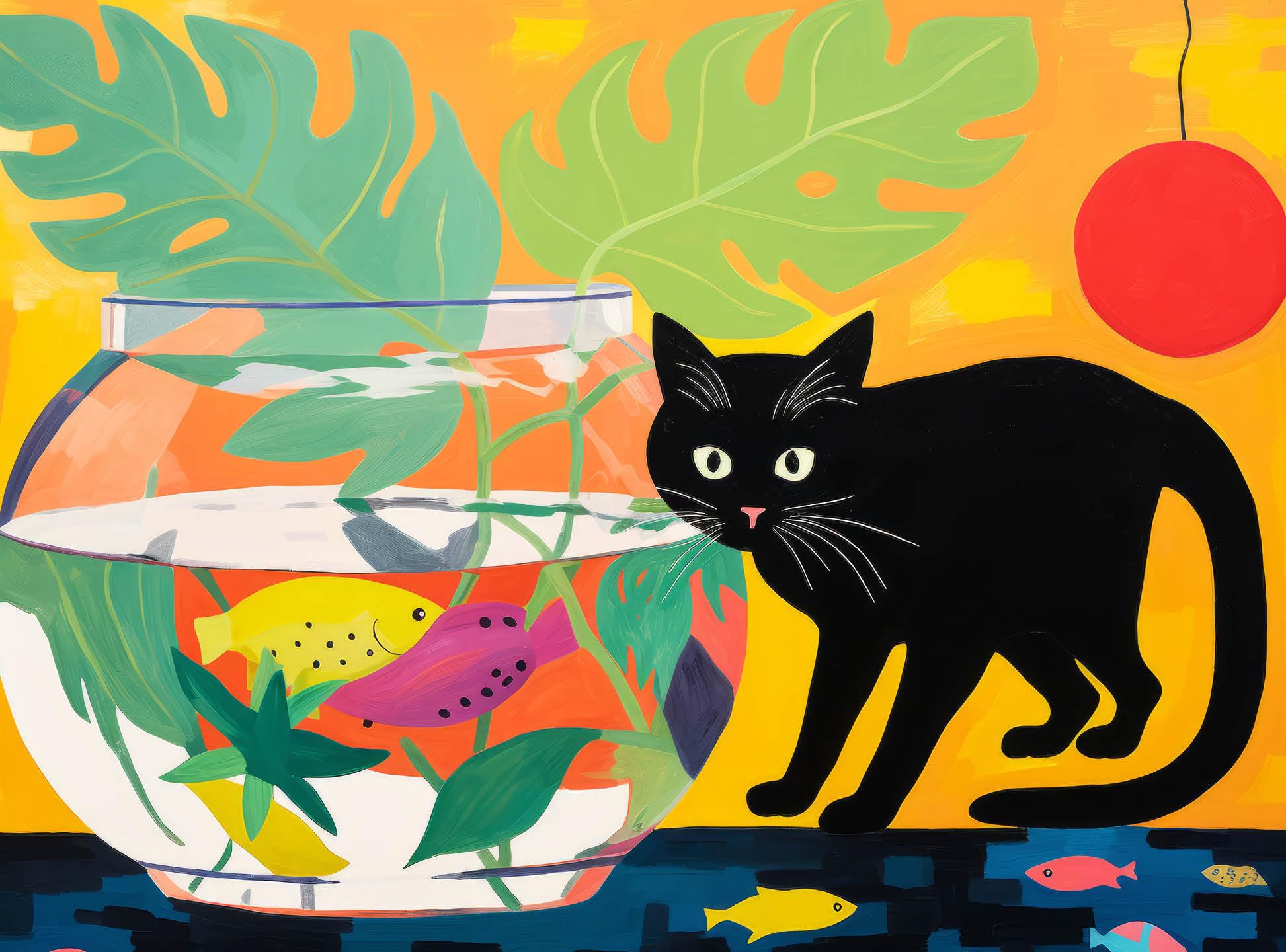 Paws & Reflect: Cross & Glory Fishbowl Capers - Humorous 1000 Piece Challenge Colorful Images and Wacky Cat Antices - Funny Jigsaw Puzzle