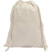 210 GSM Canvas Drawstring Bags 6x8 in 12pcs for Laundry Basket storage, Laundry Bag, and Kitchen Storage for vegetables and fruits - Reusable and Washable Home Storage Solution